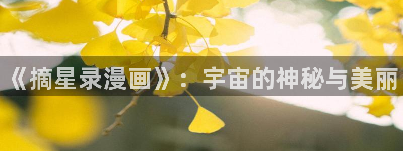 日韩漫画黄：《摘星录漫画》：宇宙的神秘与美丽